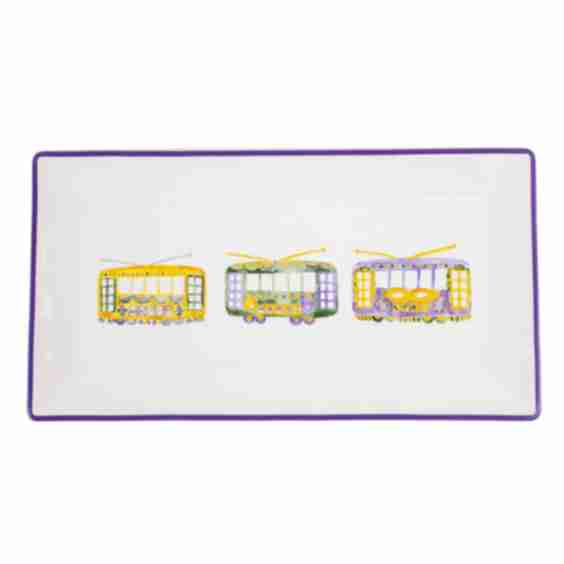 Mardi Streetcar Rectangle Platter